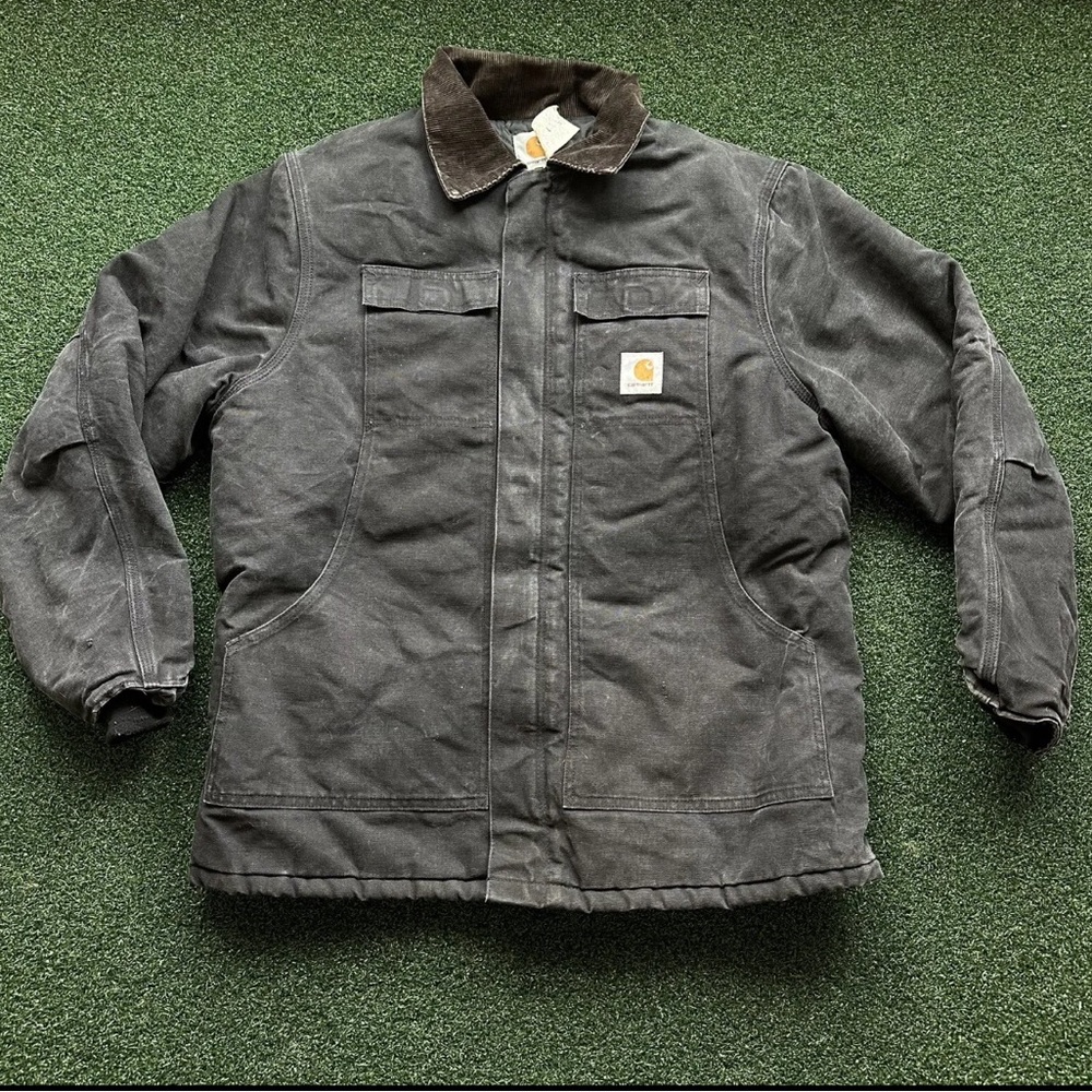 Vintage Carhartt CQ185 Black Arctic Quilted Lined Insulated Jacket Size 46